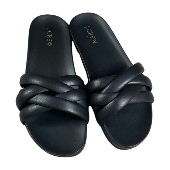 J Crew Puffer Slides Black Size 10 - Picture 2 of 5